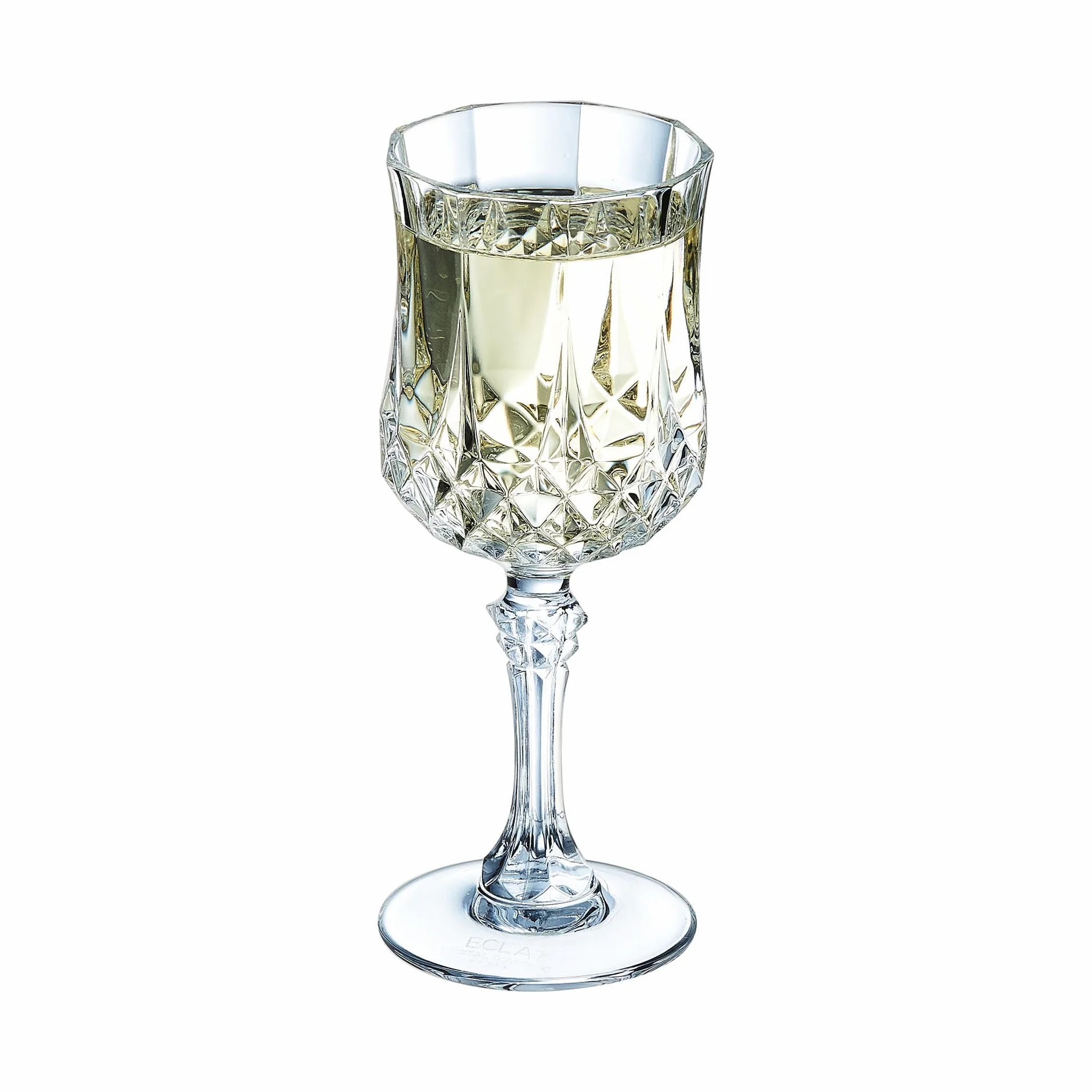 Cristal d'Arques Paris - Collezione Longchamp - 6 bicchieri da vino da 17 cl in Kwarx, brillantezza, trasparenza, modellature iconiche, realizzati in Francia adatto alla vendita online.