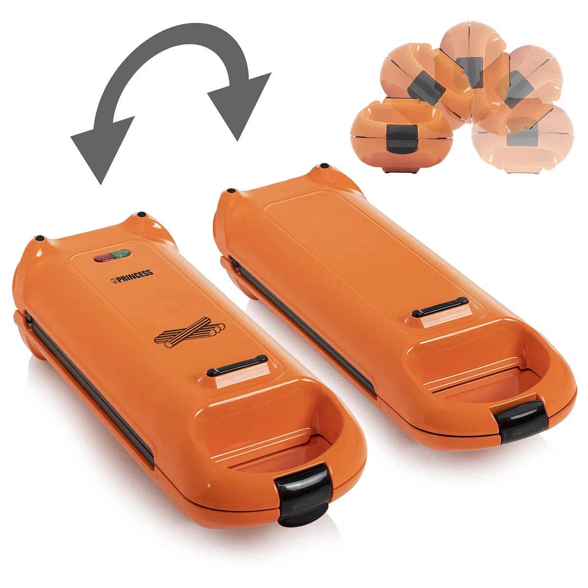 Princess Churros Maker Flip 112741, 4 churros alla volta, con pratica funzione di rotazione, Arancio
