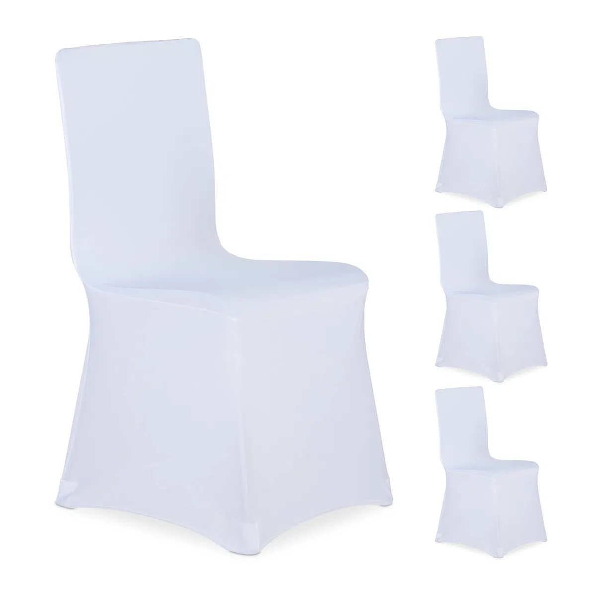 Relaxdays Fodera Coprisedia, Set da 4 Rivestimenti, Schienale, Copertura Universale, Arredamento, Decorazioni, Bianco