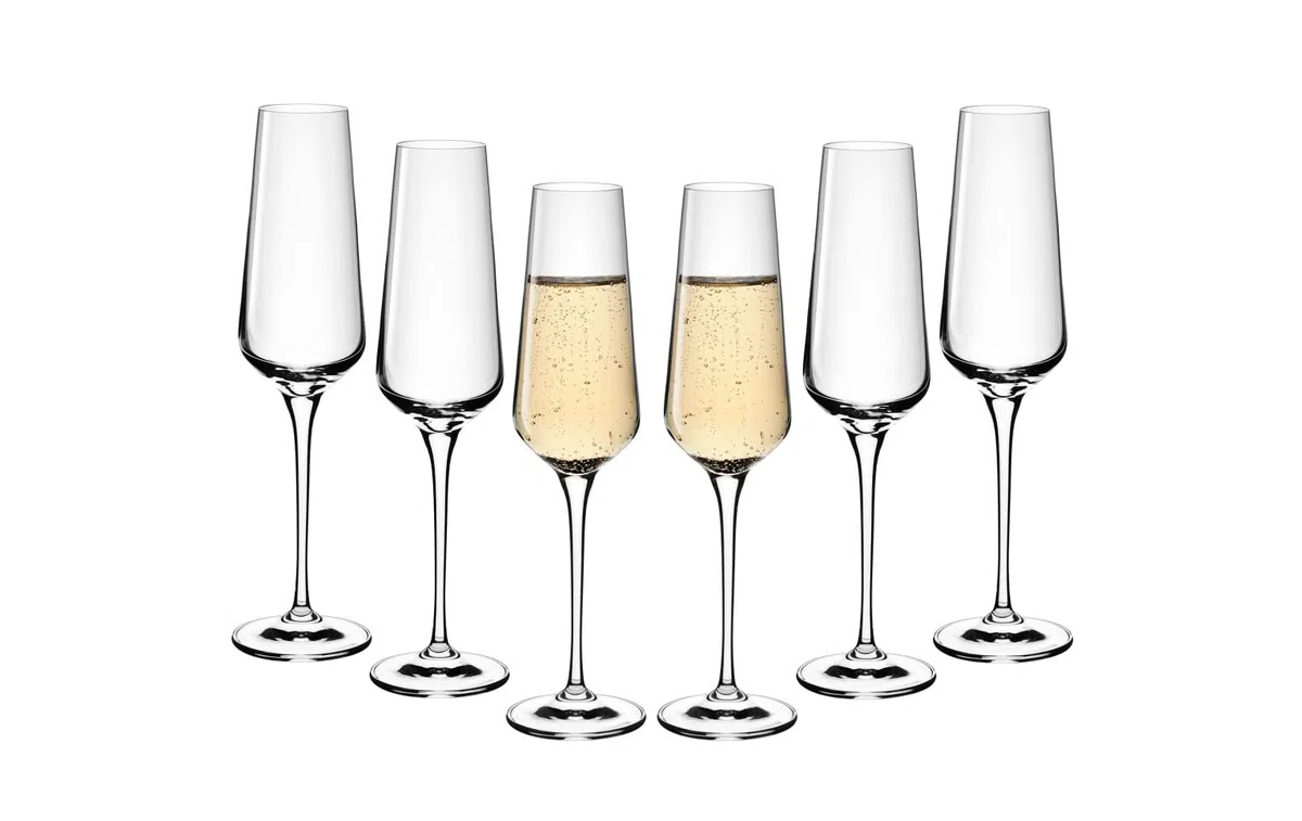 Gerlach 1760 Bicchieri da spumante, 6 pezzi, 200 ml, lavabili in lavastoviglie, moderni