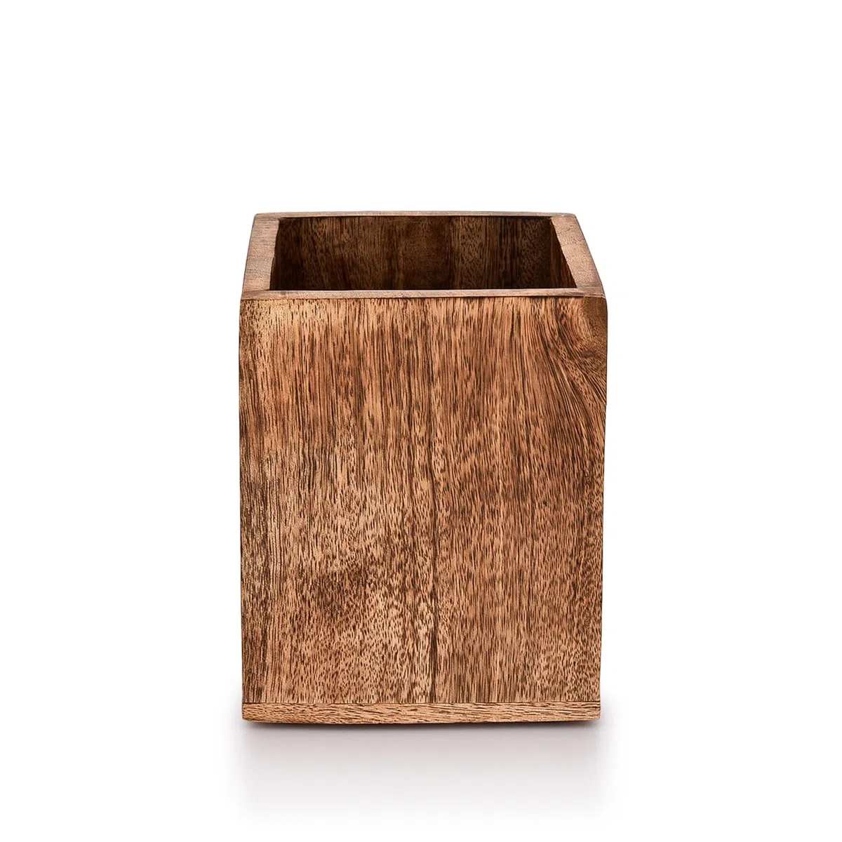 Samhita Portautensili da cucina in legno di mango per piano di lavoro, contenitore per utensili da cucina (12,7 x 12,7 x 15,2 cm)