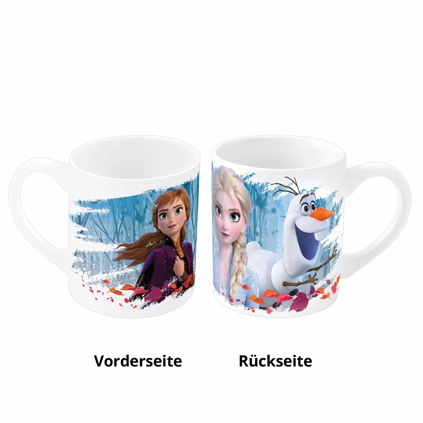 p:os Frozen Die Eiskönigin 24508049 - Set da colazione, 3 pezzi, con piatto, ciotola e tazza, stoviglie per bambini in porcellana, lavabile in lavastoviglie/microonde