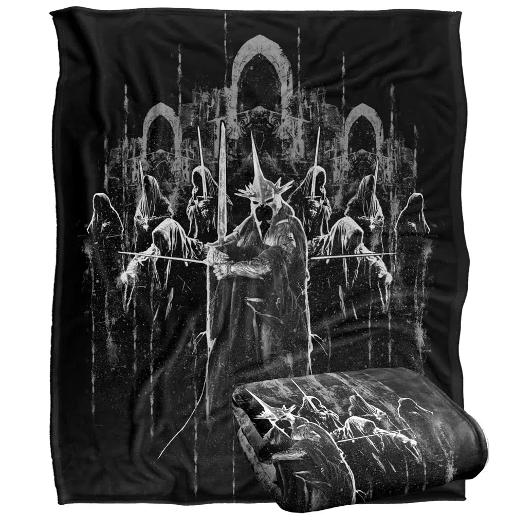 Coperta super morbida al tatto de Il Signore degli Anelli Ring Wraiths, 152 x 127 cm