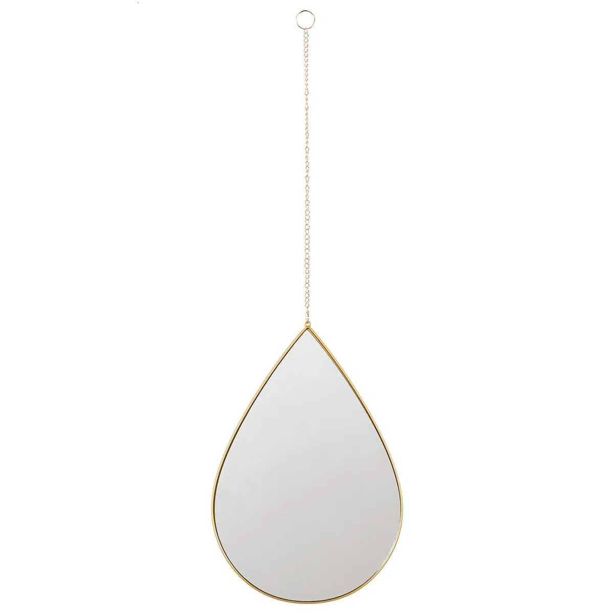 Lussuoso specchio sospeso a forma di goccia, set da 3 pezzi, cornice dorata, specchio decorativo da parete - oro