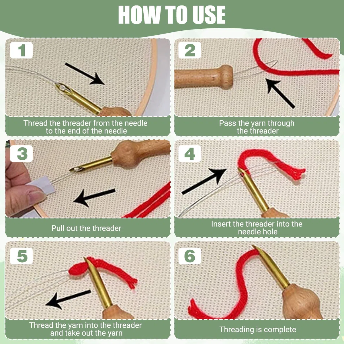 36 Pezzi Punch Needle Kit, Ago Magico Per Ricamo, Kit Di Aghi Da Ricamo Regolabili Per Strumento Per Ago Da Punch, Aghi Da Ricamo Regolabili, Ricamo Ad Ago Per Punch E Penna, Kit Ricamo Principianti