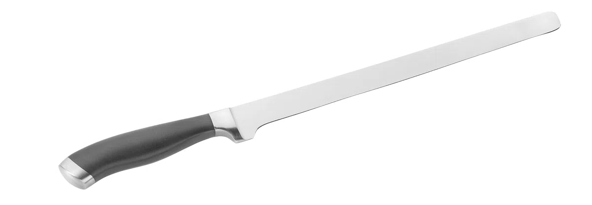 Pinti Inox Coltello Prosciutto Professional, Lama specifica per affettati in acciaio inox cm 26, manico Nero