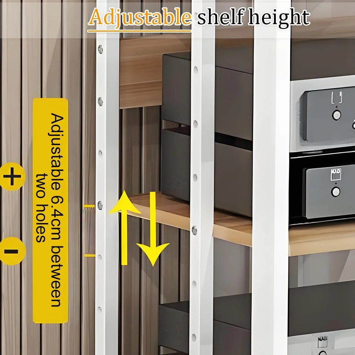 Rack Audio Mobile Con Ruote Universali, Av Tower Media Stand Supporto, 2/3/4/5 Livelli Armadio Audio HiFi Rack, Scaffale AV Per Rack HiFi Mobile, Per Soggiorno, Sala Teatro, Centro Intratte(Black,H49c
