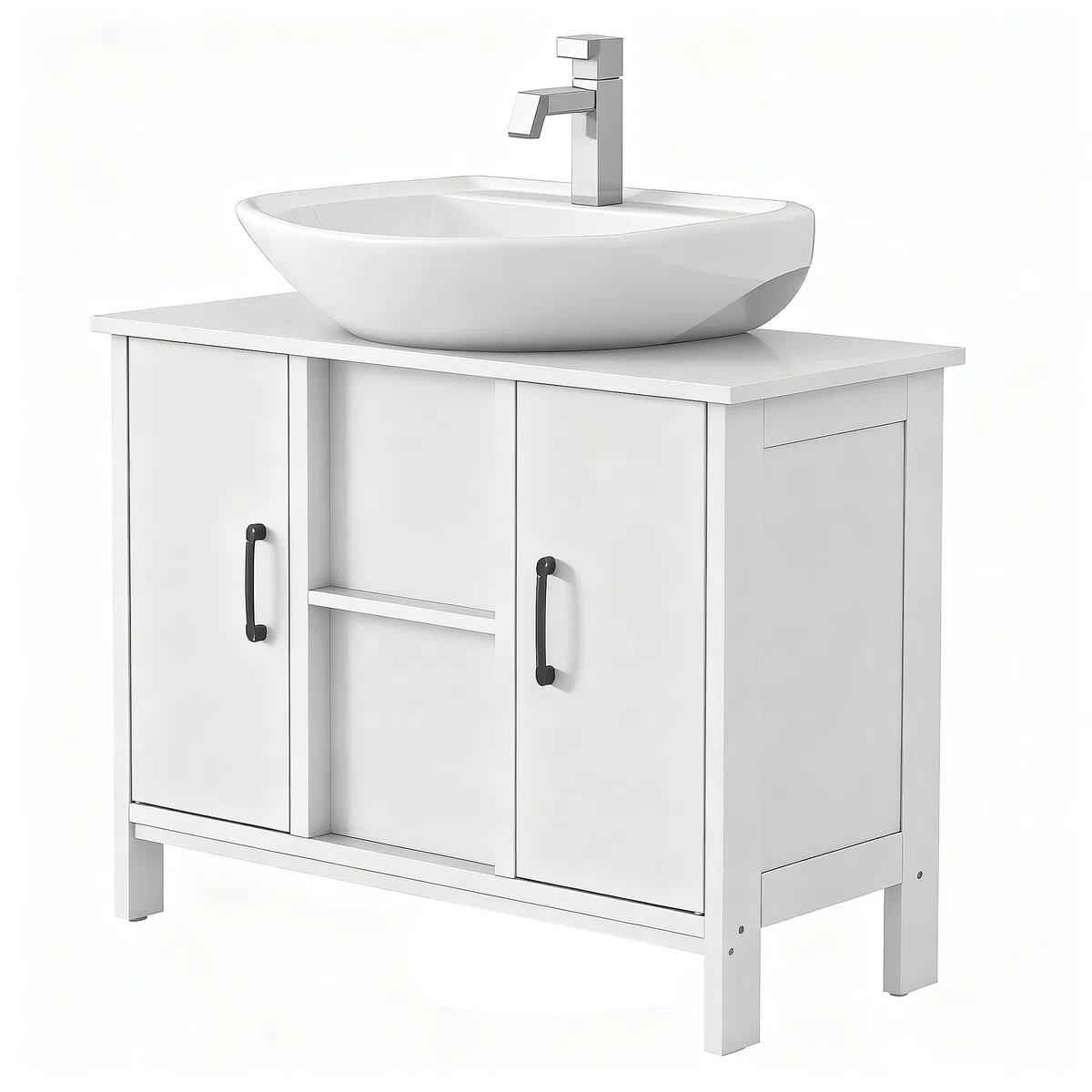 YITAHOME Mobile bagno sotto lavabo, mobile lavabo senza lavabo, mobile bagno con 2 ante, ripiano regolabile, 27,5 × 11,8 × 60,5 cm