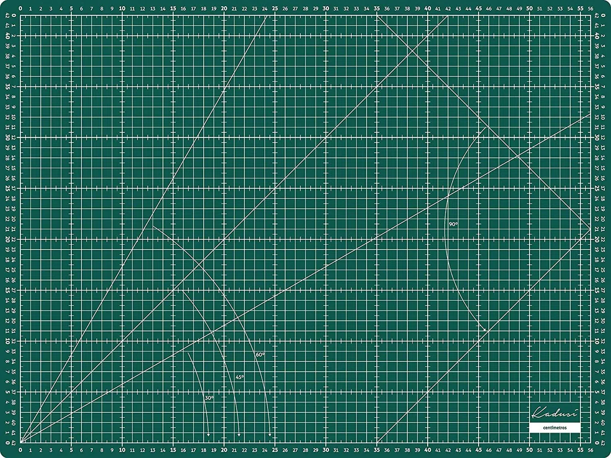 Base di taglio 60 x 45 cm (A2) 3 mm di spessore su CENTIMETRI e POLLICI auto cicatrizzante per artigianato come patchwork, scrapbooking, modellismo e altri - Kadusi