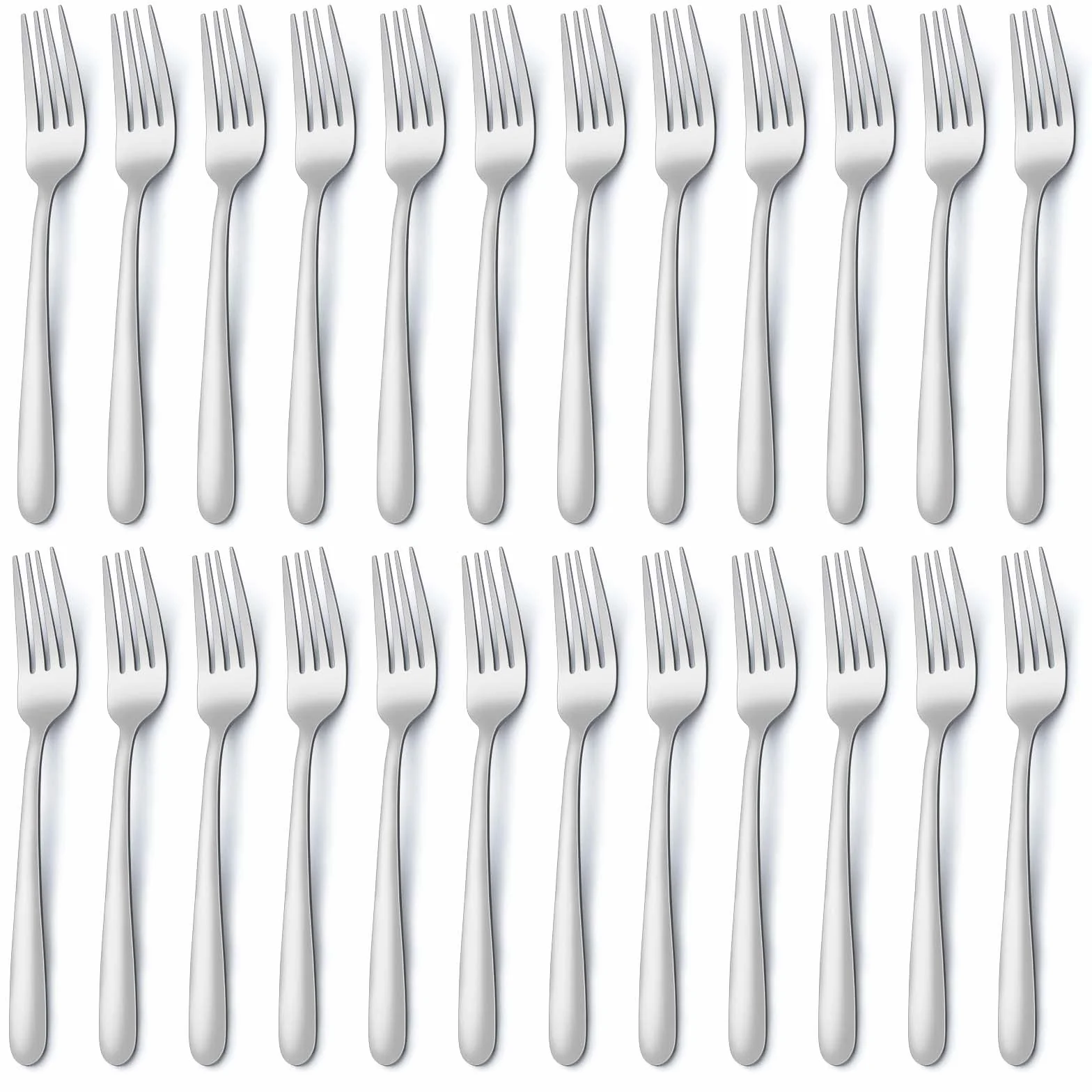BEWOS Set 24 Pezzi Forchette da Tavola, in Acciaio Inox, 8,1Pollici (20,7 cm) da Tavolo, Lucidate a Specchio, Lavabili in Lavastoviglie, Uso per Casa, Hotel o Ristorante