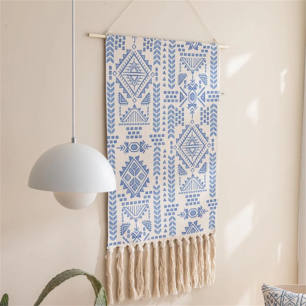 BMIDRUT Arazzo da parete in tessuto macramè, decorazione per la casa, stile bohémien, per appartamento, camera da letto, dormitorio, decorazione porta, 50 x 85 cm, 19,5 x 33 pollici (C10)
