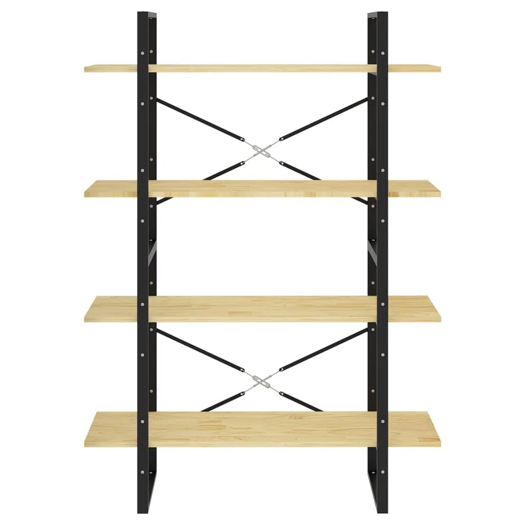 Scaffale per soggiorno, libreria, 4 scomparti, 100 x 30 x 140 cm, in legno massiccio, per libri, soggiorno, studio, ufficio