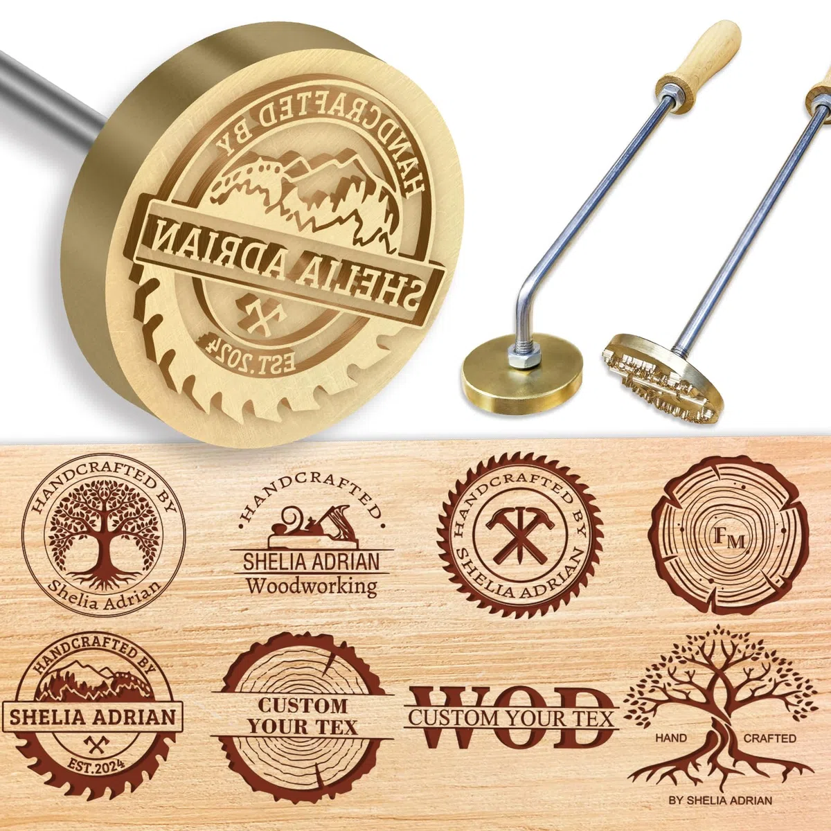 Personalizzato Legno Branding Iron Logo Personalizzato Metallo Branding Ferro per Carne Cuoio Torta Personalizzato Legno Bruciare Timbro Regali di Nozze
