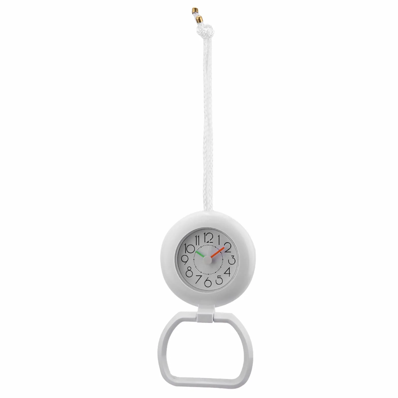 Orologio da Bagno Impermeabile alla Moda, Orologio da Doccia da Tavolo Sospeso a Doppio Uso Orologio Impermeabile in Plastica per Domestica Cucina Bagno 12,2x9x14,3cm (Bianco)