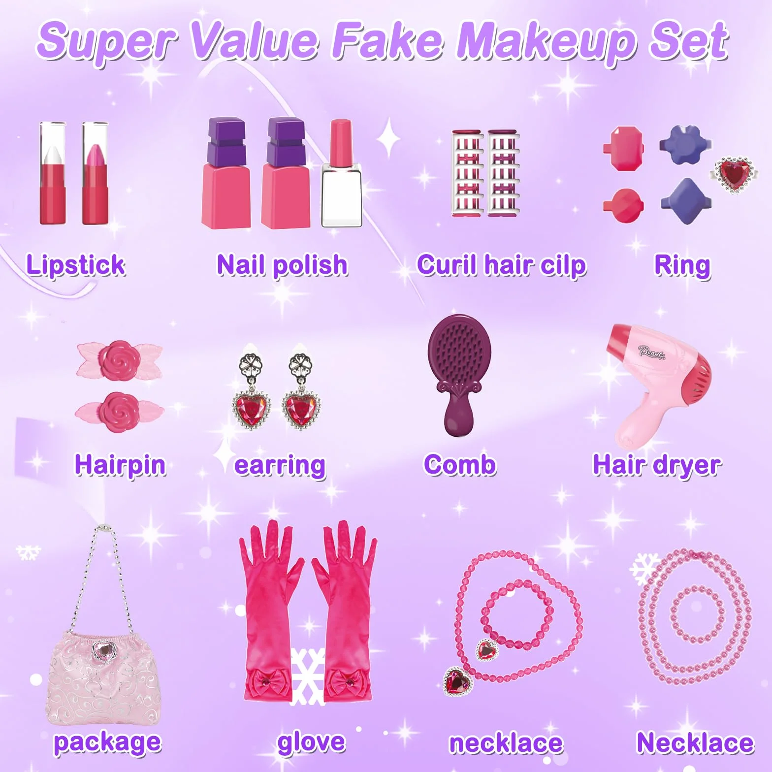deAO Set Parrucchiera Bambina con Sgabello, Specchiera Trucco Bambina con Musica, Luce Salon Bambini Trucco Set per Ragazze Giochi Bambini da 3 Anni (Rosa)