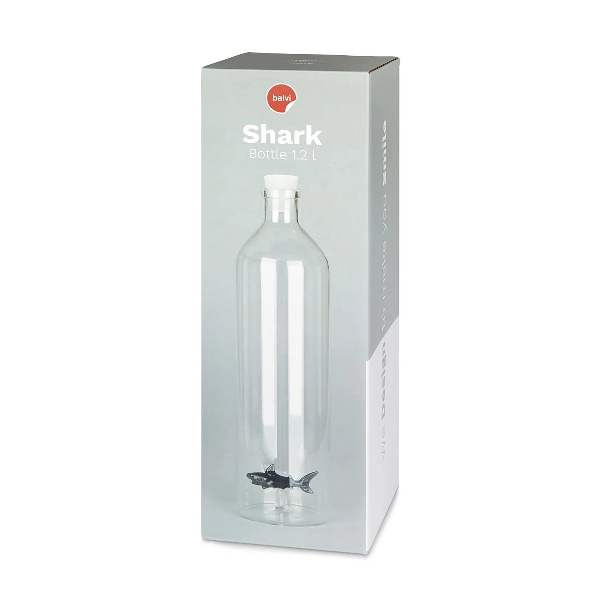 Balvi Bottiglia Atlantis Shark Colore Grigio Bottiglia in Vetro con Una Figura a Forma di squalo all'