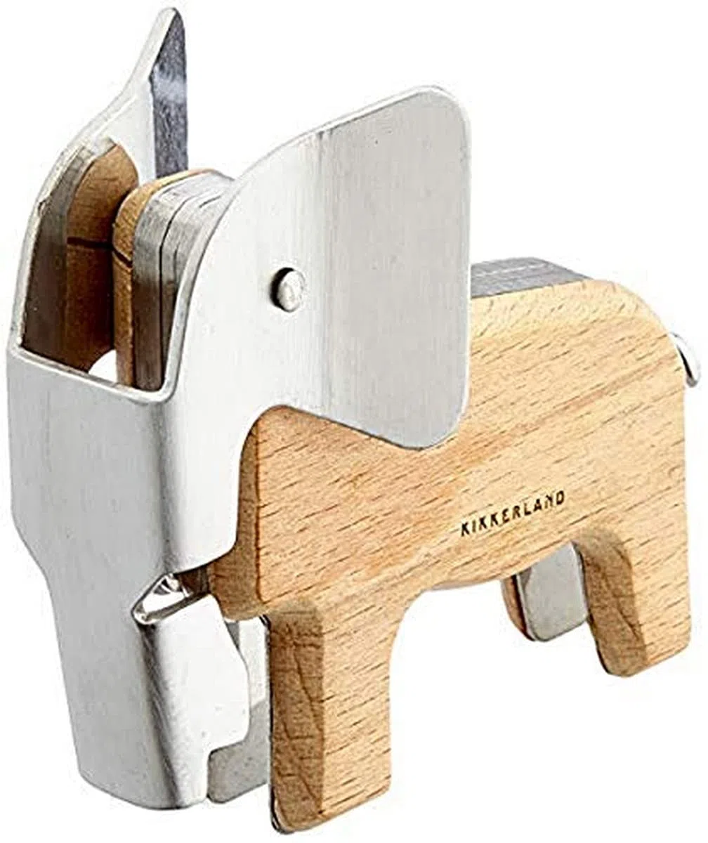 Kikkerland Cavatappi in legno di faggio elefante