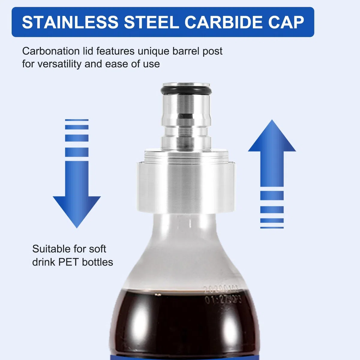 2 Pezzi/Saldatura 304 in Acciaio carbonation cap 5/16 Barb, Ball Lock, Fit Soft Drink Pet Bottiglie, Homebrew Kegging