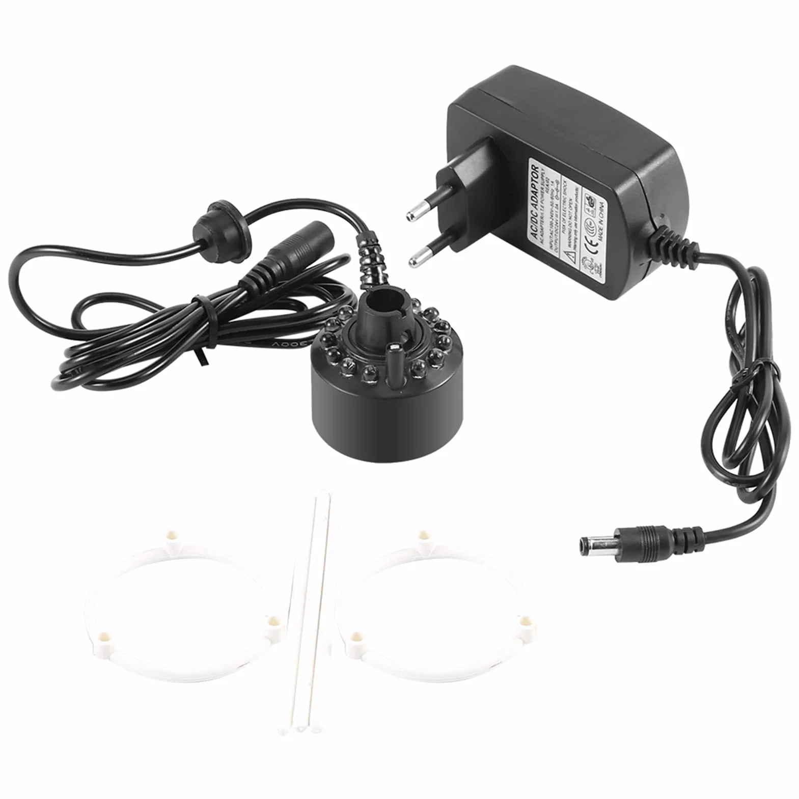 AUNMAS Nebulizzatore a 12 LED per nebulizzatore, Acquario colorato Mister Fogger, Fontana per Stagno, Nebbia, atomizzatore, purificatore d'Aria, umidificatore(EU 220V)