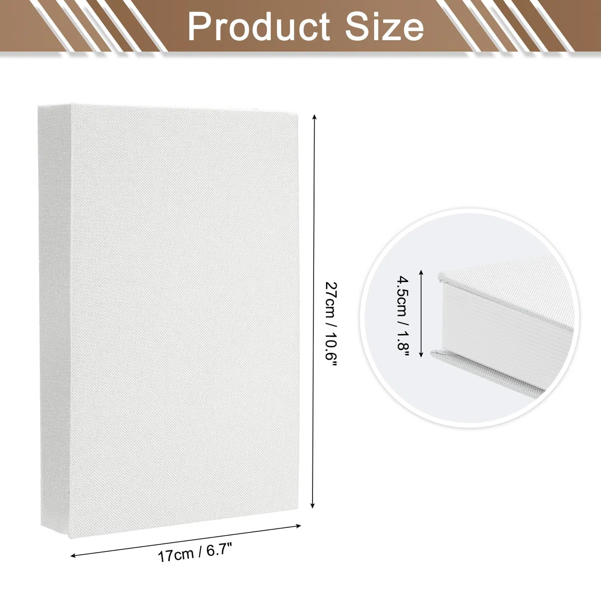 QUARKZMAN Libri Decorativi, 27 x 17 cm Libri Finti in Lino per Decorazione Falsa Decorazione Libro per Estetica Moderna Casa Ufficio Tavolino Mensola Scrivania Display, Bianco