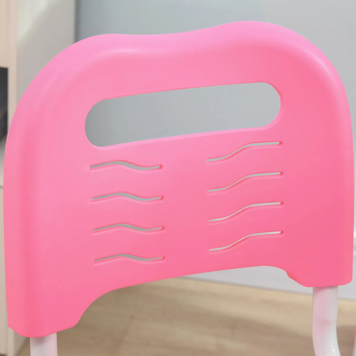 HOMCOM Banco Scuola per Bambini 6-12 Anni Regolabili in Altezza, Set Scrivania e Sedia per Bambini con Piano Inclinabile 45°, Cassetto, 2 Portapenne e Gancio, Rosa