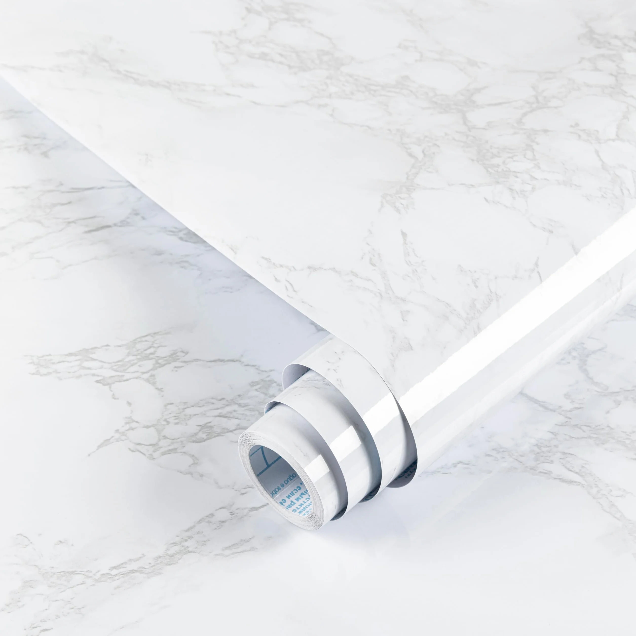 Hode Pellicole Mobili Adesiva Marmo 40x600cm Impermeabile PVC Autoadesivo per Mobili Bianco Applicazione per Armadi da Cucina Piani di Lavoro Pellicola Decorativa
