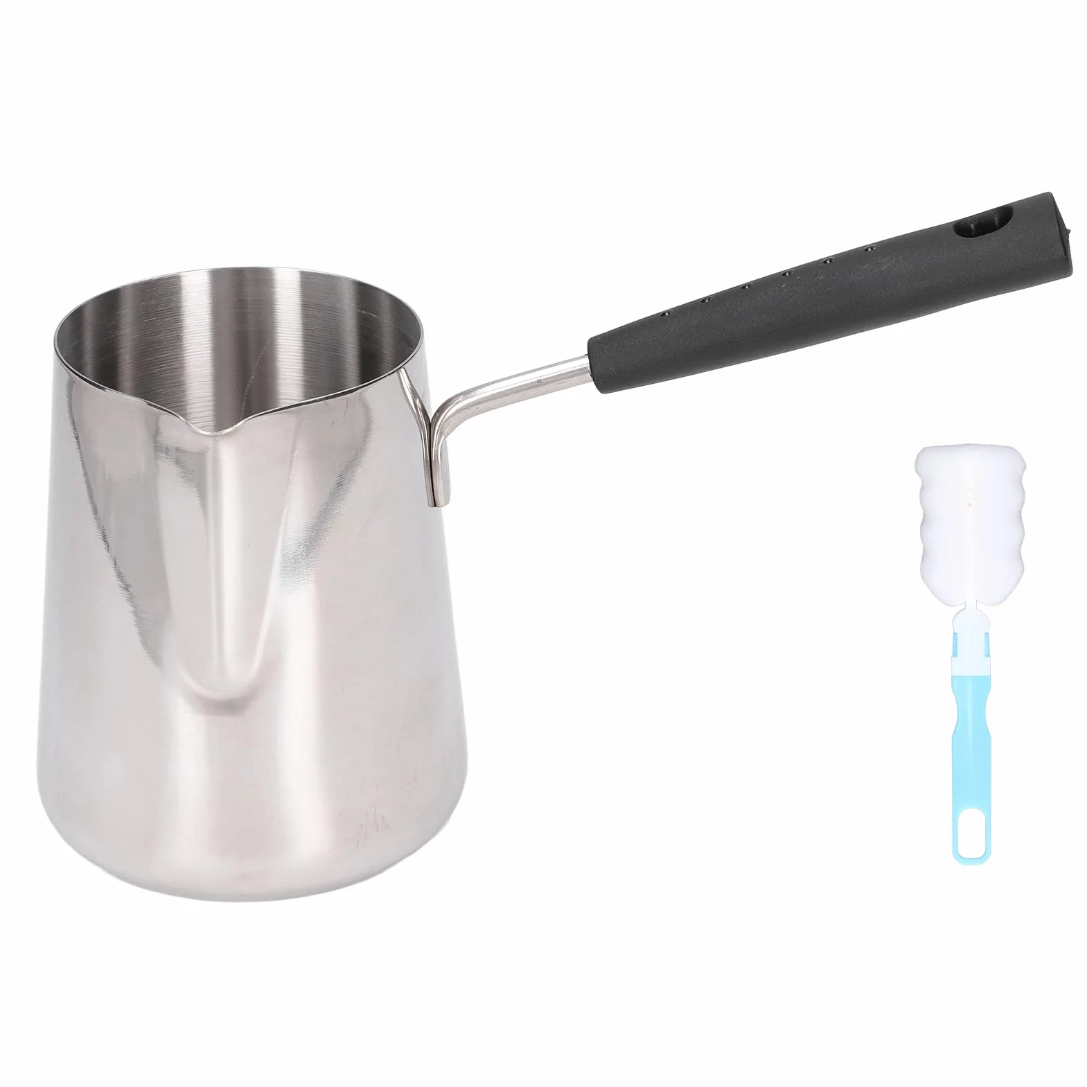 Tyenaza Pentolino Latte Induzione, 600 ml Scalda Burro, Scaldaburro Resistente alle Alte Temperature in Acciaio Inossidabile con Superficie Lucida con Manico Resistente al Calore per Sciroppo