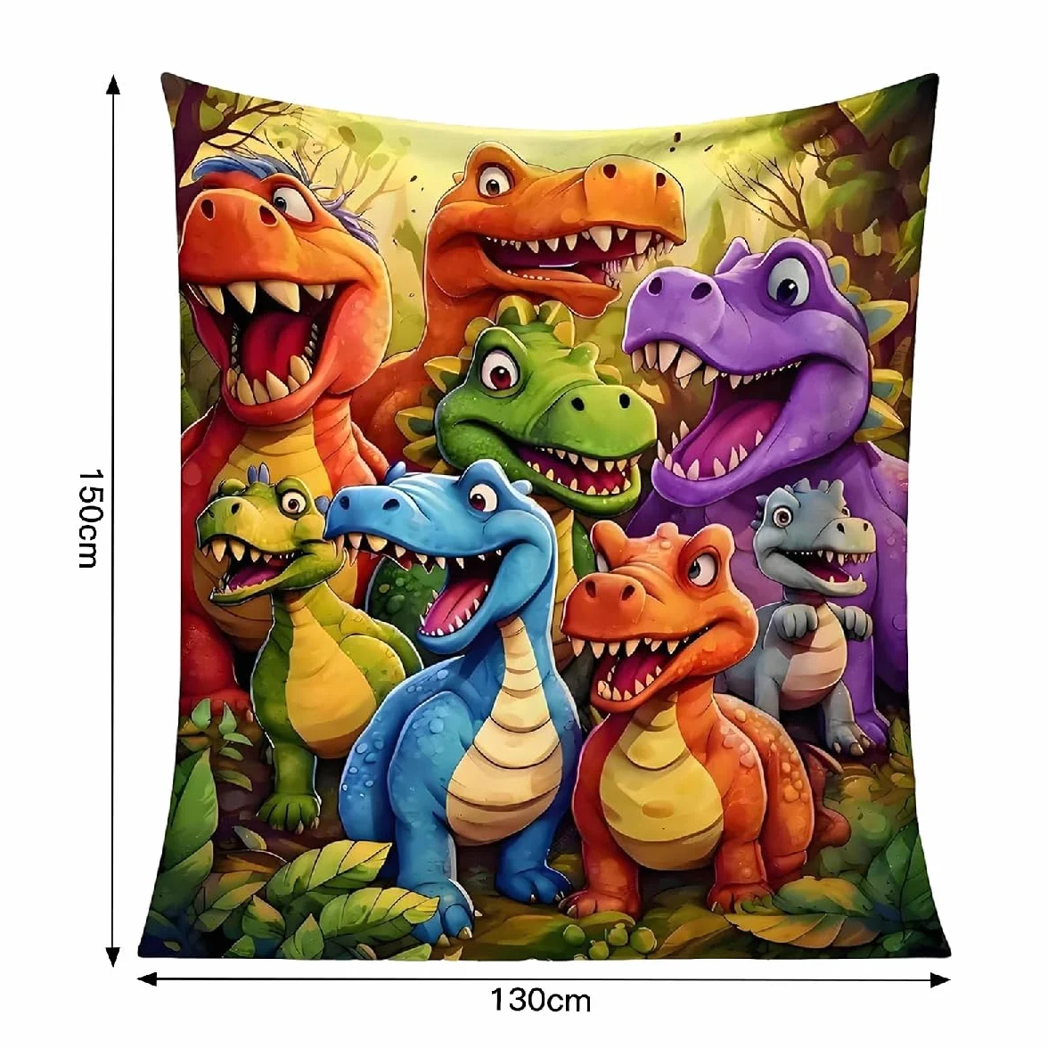 Coperta con dinosauri, 150 x 130 cm, super morbida, per bambini, ragazzi, ragazze, in pile, per bambini, grande e confortevole, come regalo per letto, divano, divano