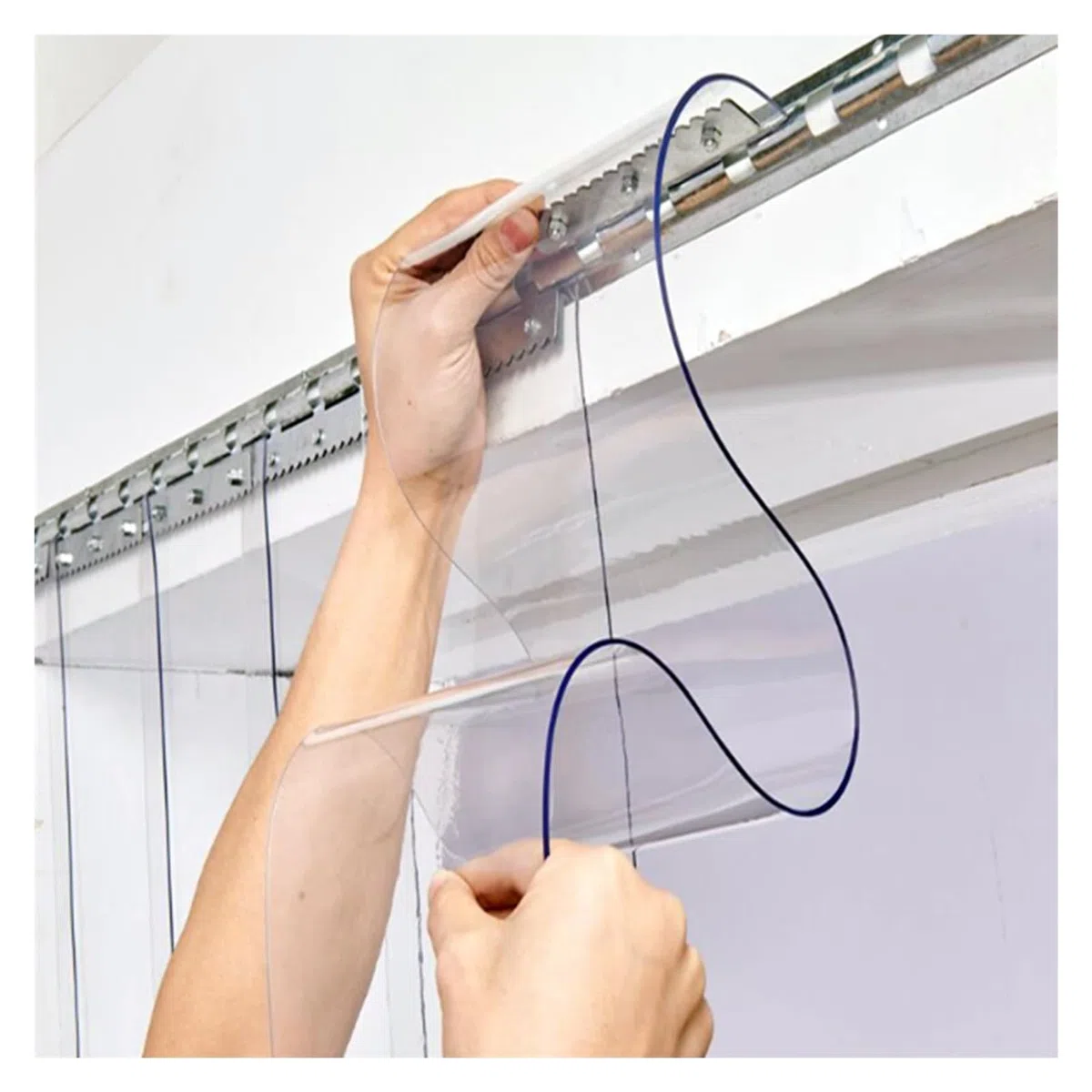 Tenda per porta in PVC per frigorifero e congelatore, strisce in vinile trasparente per refrigeratori industriali e celle frigorifere, 75 x 290 cm