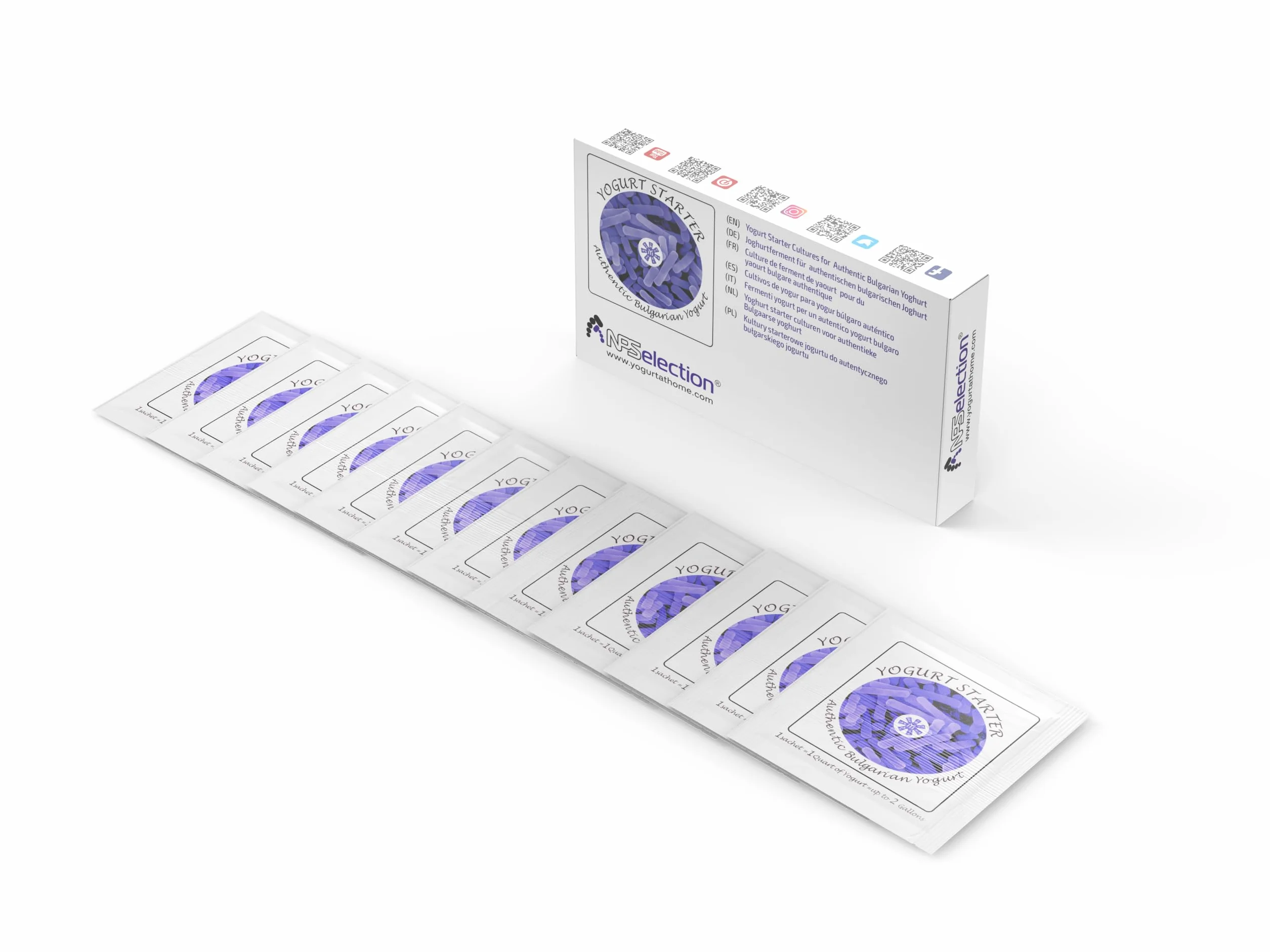 Fermenti per Yogurt - Pacco di 12 Bustine di Colture Liofilizzate per Autentico Yogurt Bulgaro
