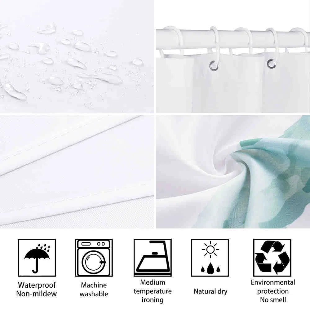 Tenda da doccia stampata con bellissimi fiori Tenda in poliestere impermeabile con decorazione a gancio Tenda da bagno Tende da doccia 3D