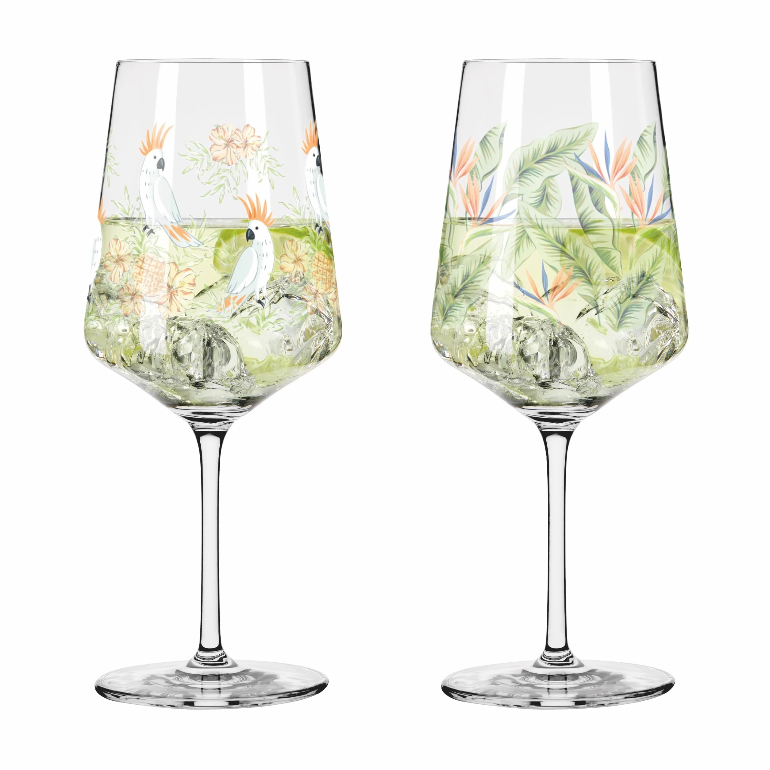 RITZENHOFF 6211001 - Set di 2 bicchieri aperitivi da 500 ml, motivo: rugiada estiva, stile floreale, multicolore