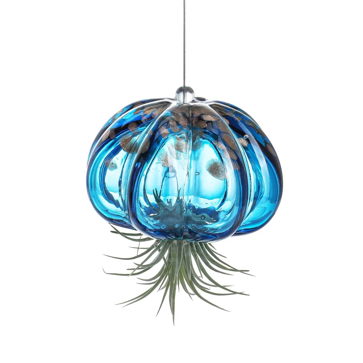Vaso per piante aeree da appendere a forma di medusa Soffiato in vetro, dolce medusa blu, regalo per camera delle donne, giardino, decorazione per feste di nozze