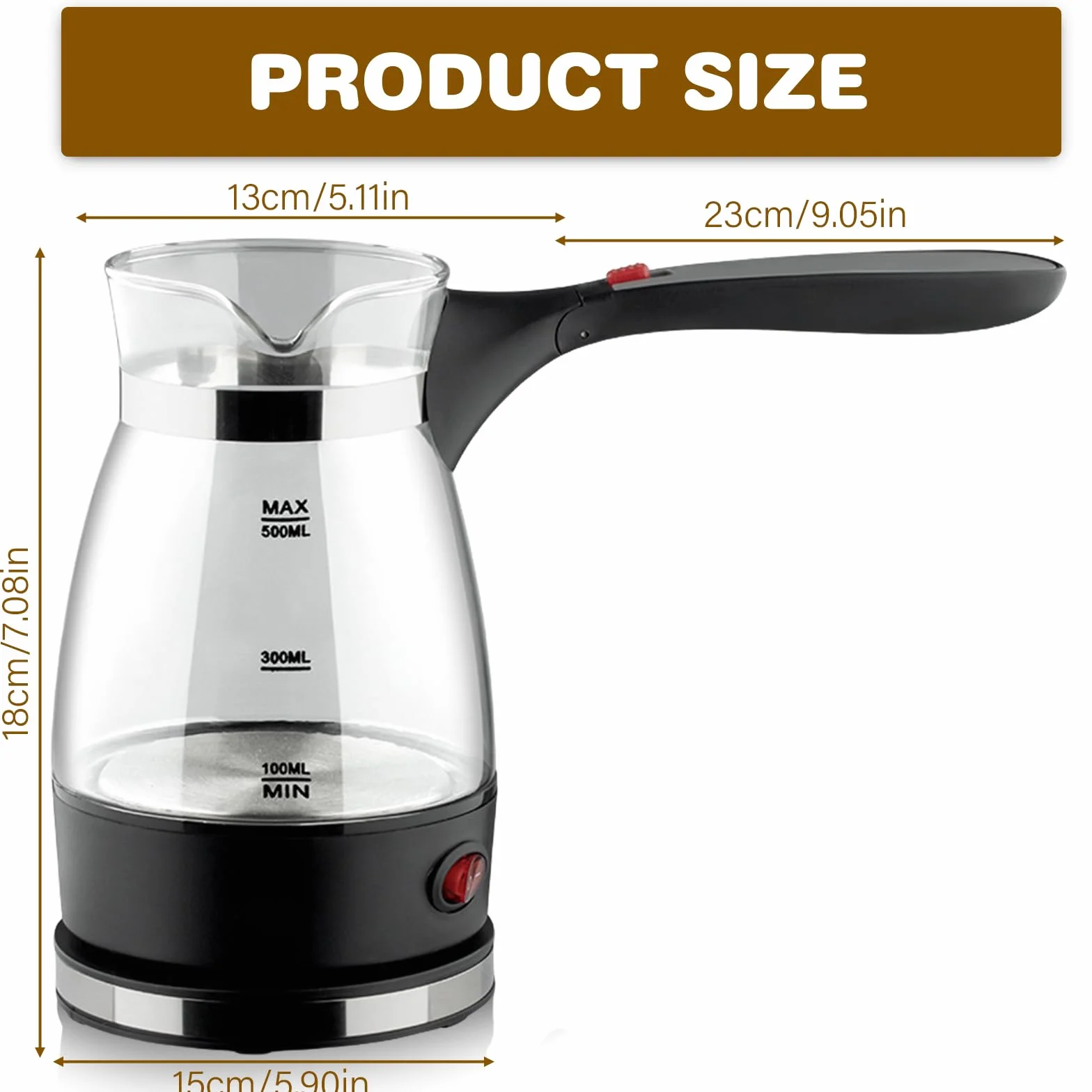 Caffettiera elettrica turca, caffettiera turca, 600 ml, turco, caffettiera elettrica turca, teiera, caffettiera per caffè da campeggio, caffettiera turca