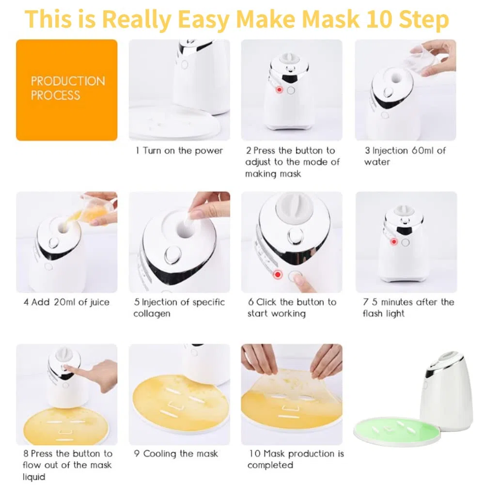 Macchina per Maschere per il Viso, Macchina per Maschere per Frutta e Verdura Faite, Maschera per il Viso per Frutta e Verdura Naturale Multifunzione Automatica