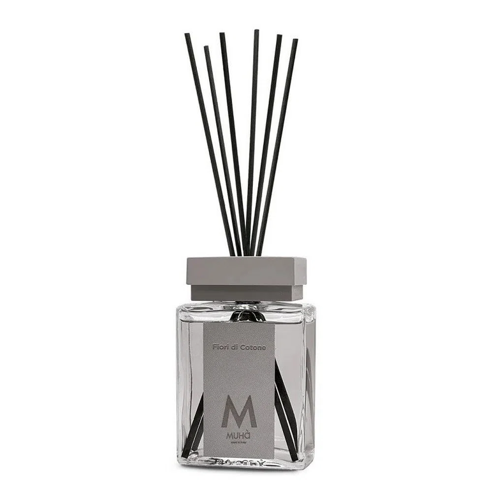 MUHA' | Profumatore per ambiente Perfume Diffuser, Fragranza Fiori di Cotone, Diffusore Ambiente con Bastoncini, Formato da 100 ml