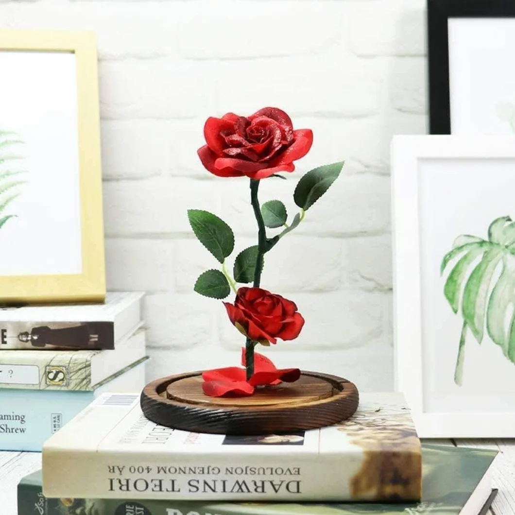La Bella e la Bestia Rose Eterna, Rosa Incantate in Cupola di Vetro con Luci Calde, Rosà Stabilizzata Regalo per San Valentino, la Festa della Mamma, Anniversario, Moglie, Fidanzata
