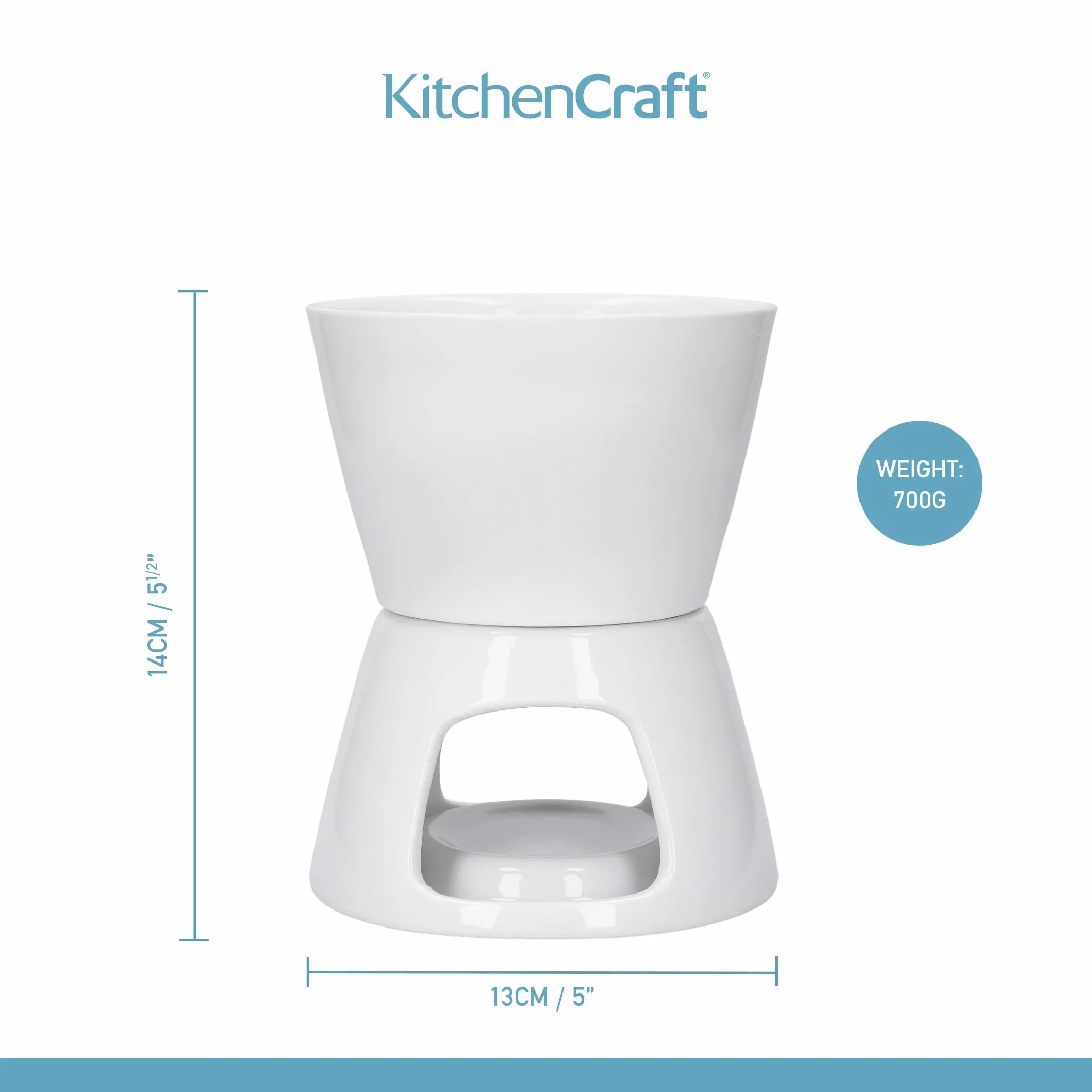 Kitchen Craft Set fonduta al cioccolato con quattro forchette