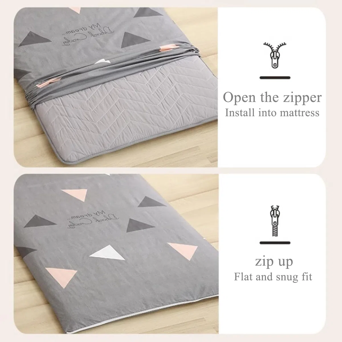 D,90x200cm, Futon Materasso Copertura Queen/King Size con Cerniera Copriletto Giapponese Wrap Completo Tappetino Letto Pieghevole Fodera Futon Rivestimento per Materasso Futon