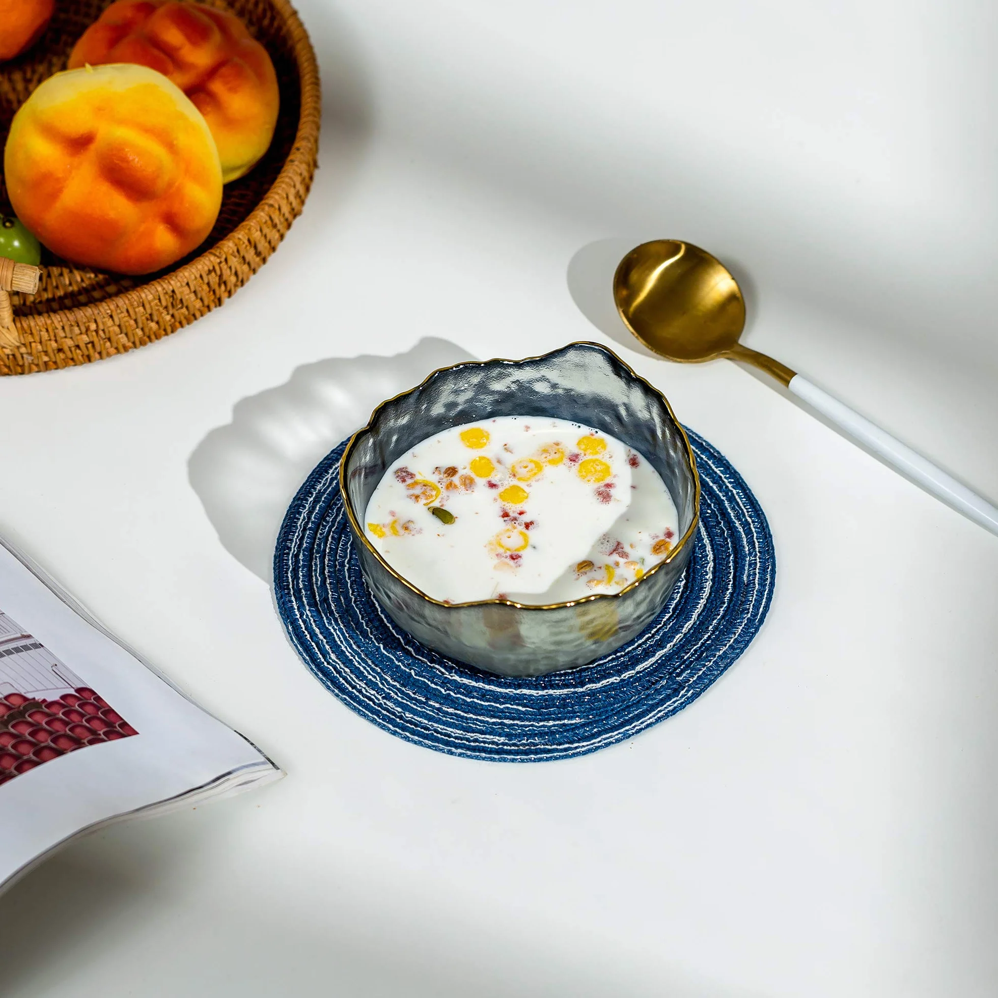 Glasseam Set Da 3 Ciotole In Vetro Set Di 3 Insalatiere Per Affumicare Grigie Fumose Scodella Per Zuppa Profonda Per Zuppa Dessert Da Frutta Pasta Curry Popcorn Cereale Completo Da Impastare
