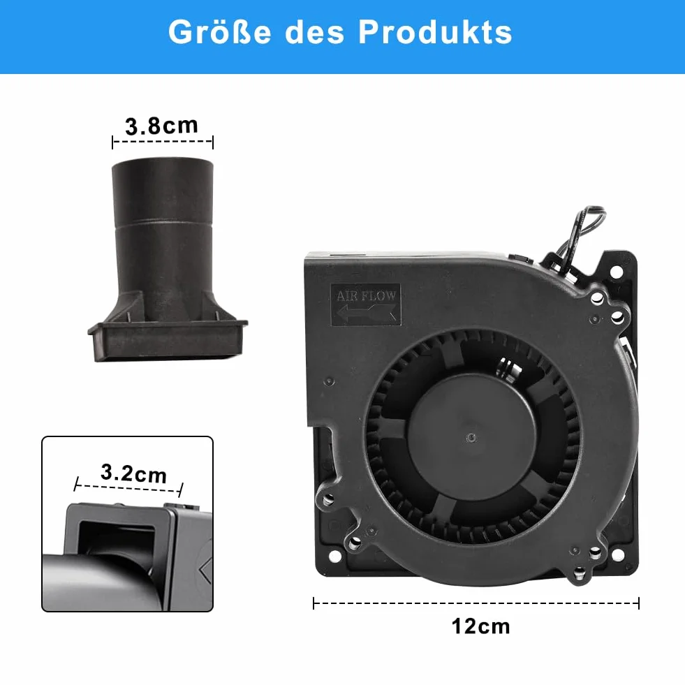 Ventola 230 V con regolatore di velocità – AC ventola radiale con regolatore, ventilatore a turbina per riscaldatori, barbecue, picnic, raffreddamento per elettrodomestici, 120 x 32 mm