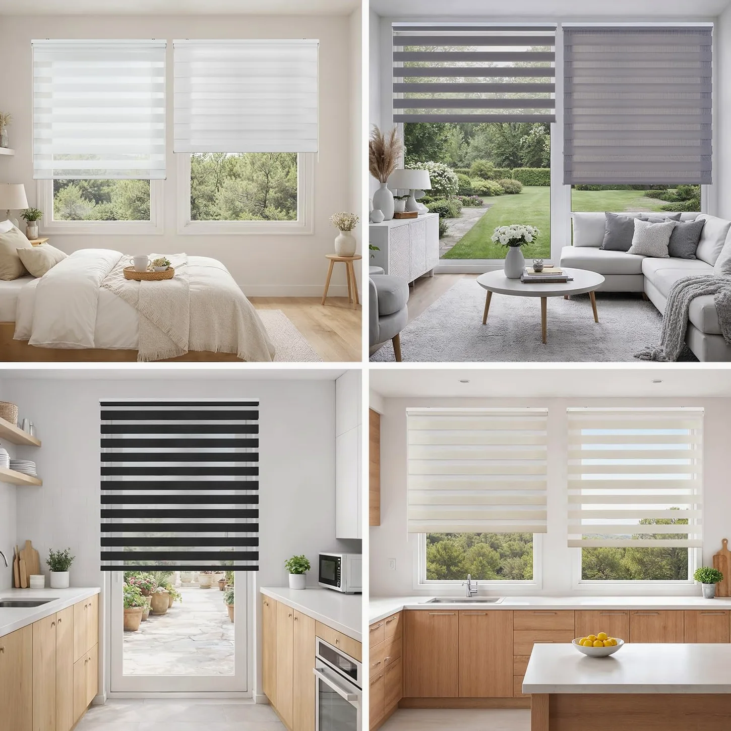 Tende a rullo per interni Giorno Notte avvolgibile Doppio strato Tessuto elegante per porta e finestra. Offrono un'adattabilità alla luminosità STORESDECO Lino 120x250 cm (Larghezza x Altezza)