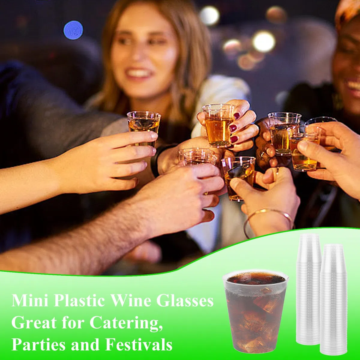 300 bicchieri da liquore in plastica, 5 cl/50 ml, riutilizzabili, per shot, piccoli baker in plastica per degustazioni, feste, banchetti