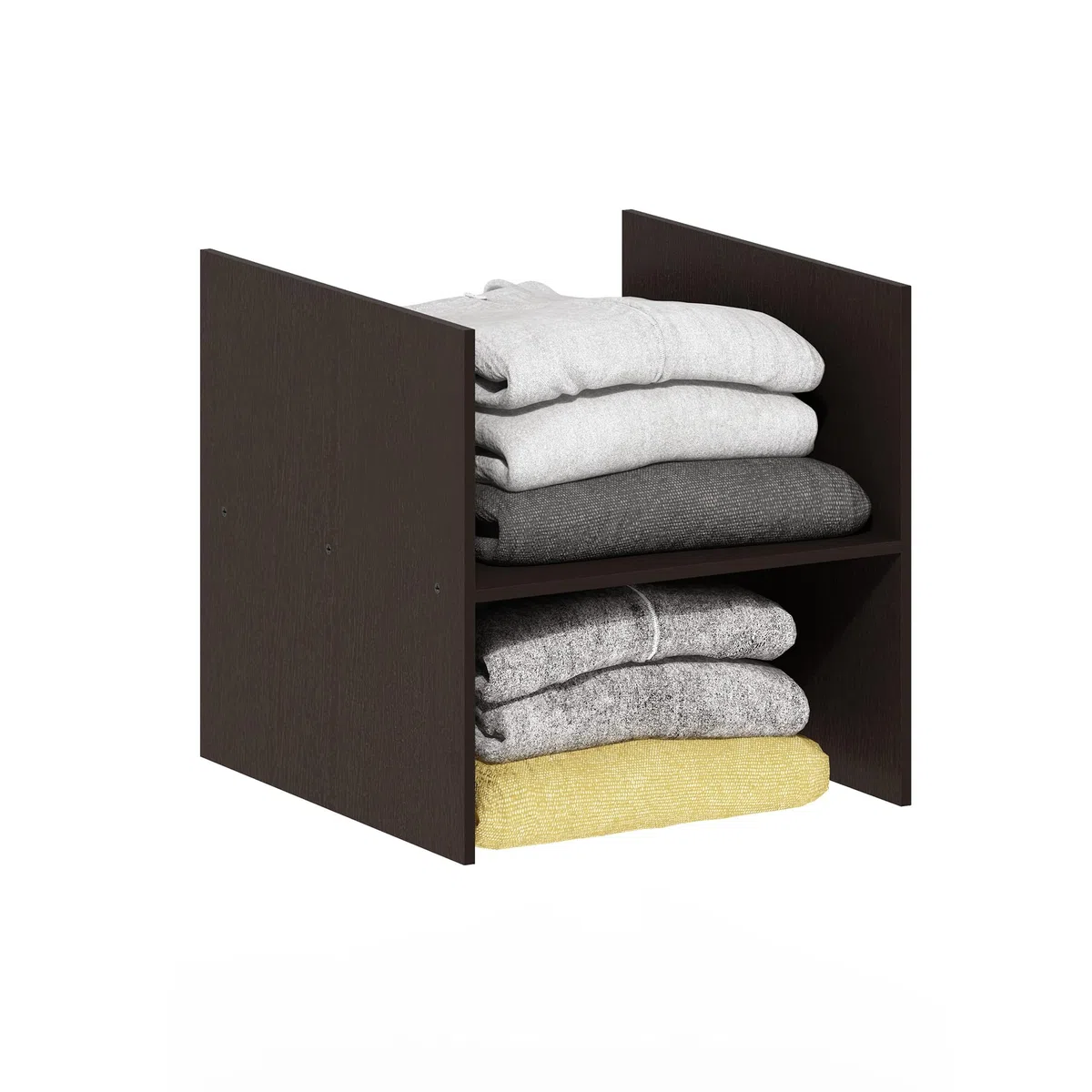 Furinno CUBICLE Inserto Per Cubo, Organizzatore A Ripiano A H, Compatibile Con Cubi Furinno Extra Spessi, Per Organizzazione E Contenimento, Rovere Scuro (Non Adatto Alle Scaffalature IKEA Kallax)