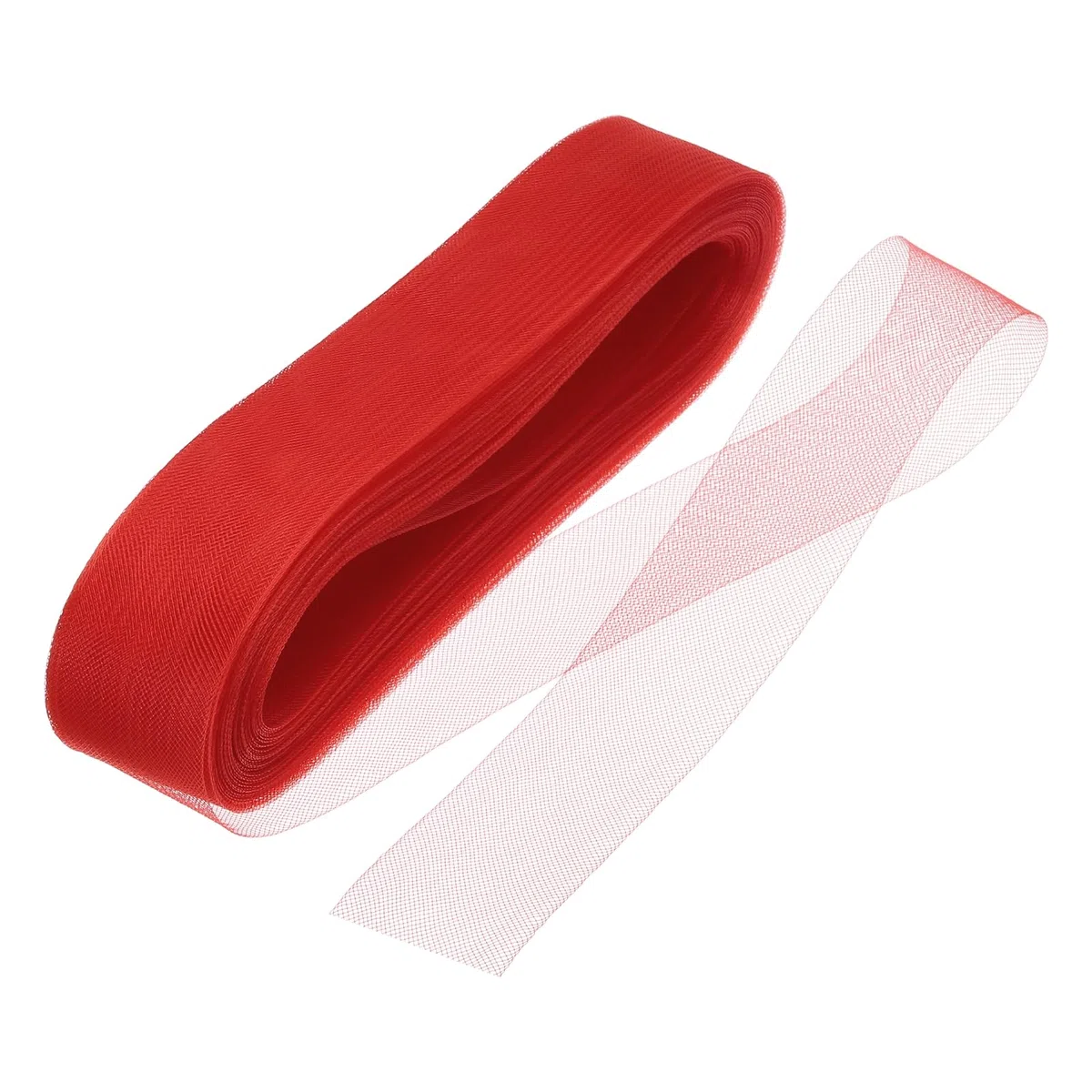 QUARKZMAN Treccia Crine Cavallo Rigida da 50 Iarde, Larga 1,6 Pollici, per Disossare Poliestere, Cucire, Abiti da Sposa, Ballo, Abiti Formali, Accessori, Rosso