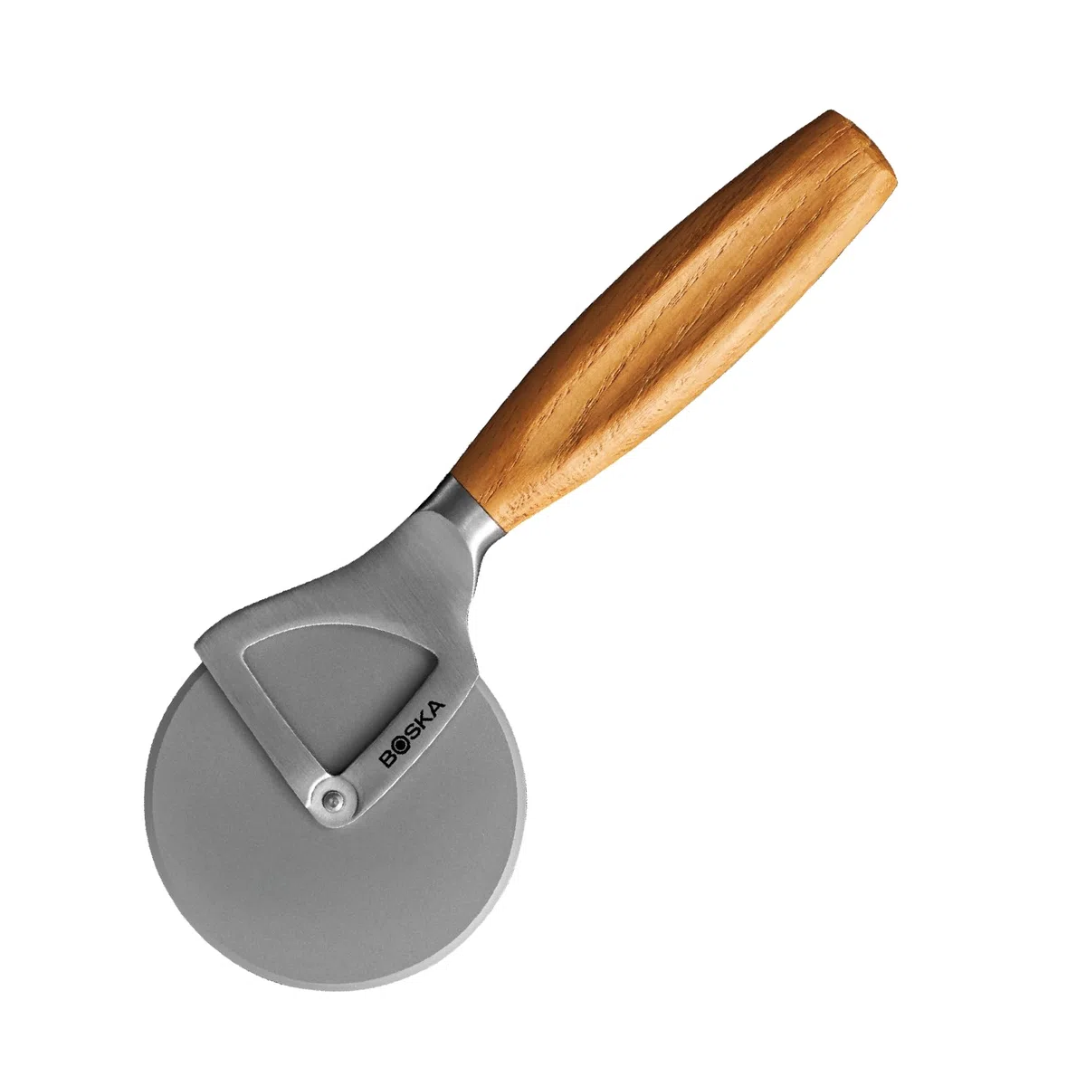 Boska Rotella Tagliapizza – Oslo+ Tagliapizza - rotella pizza - Lavabile in lavastoviglie - Acciaio inossidabile con manico in legno - Argento