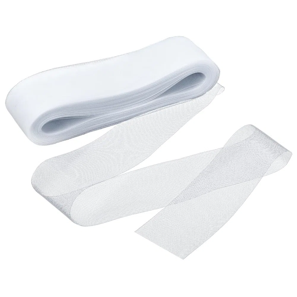 NBEADS Treccia di Crine di Cavallo Rigida di Circa 50 iarda, Cavallo Nastri Rigidi in Poliestere Larghi Circa per Disossamento Cucito Abito da Sposa Abiti Gonna Cappello Accessori, Bianco