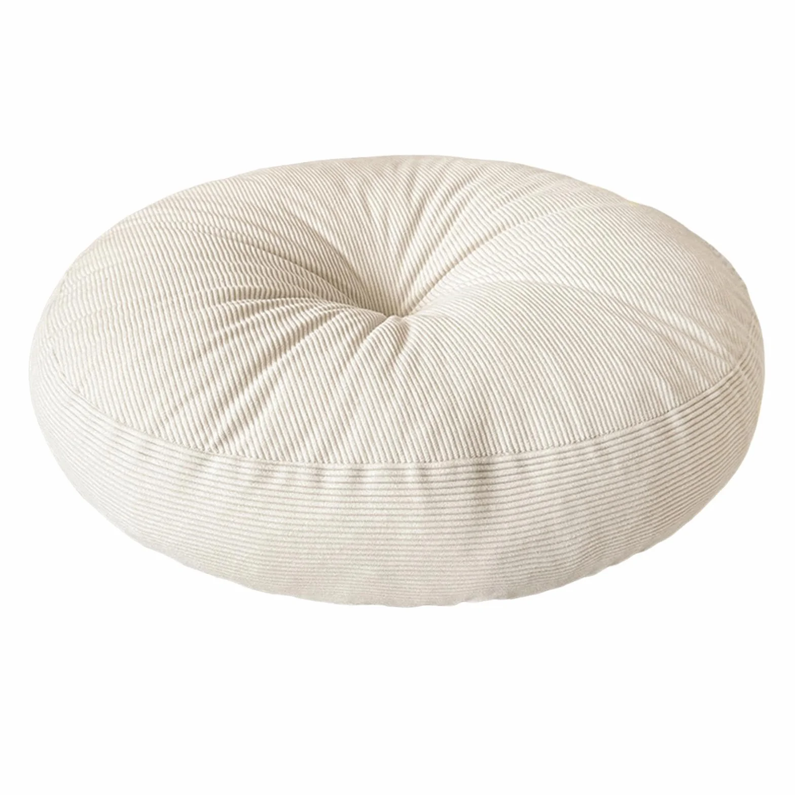 Cuscino Da Meditazione Rotondo in Velluto a Coste, Cuscino Da Terra Confortevole 40 Cm per Tatami, Seduta per Divano, Pavimento, Picnic O Seduta per Finestra a Bovindo, Beige.