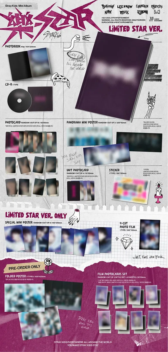 STRAYKIDS SKZ - 8TH MINI ALBUM ROCK STAR, [LIMITED STAR VERSION]
