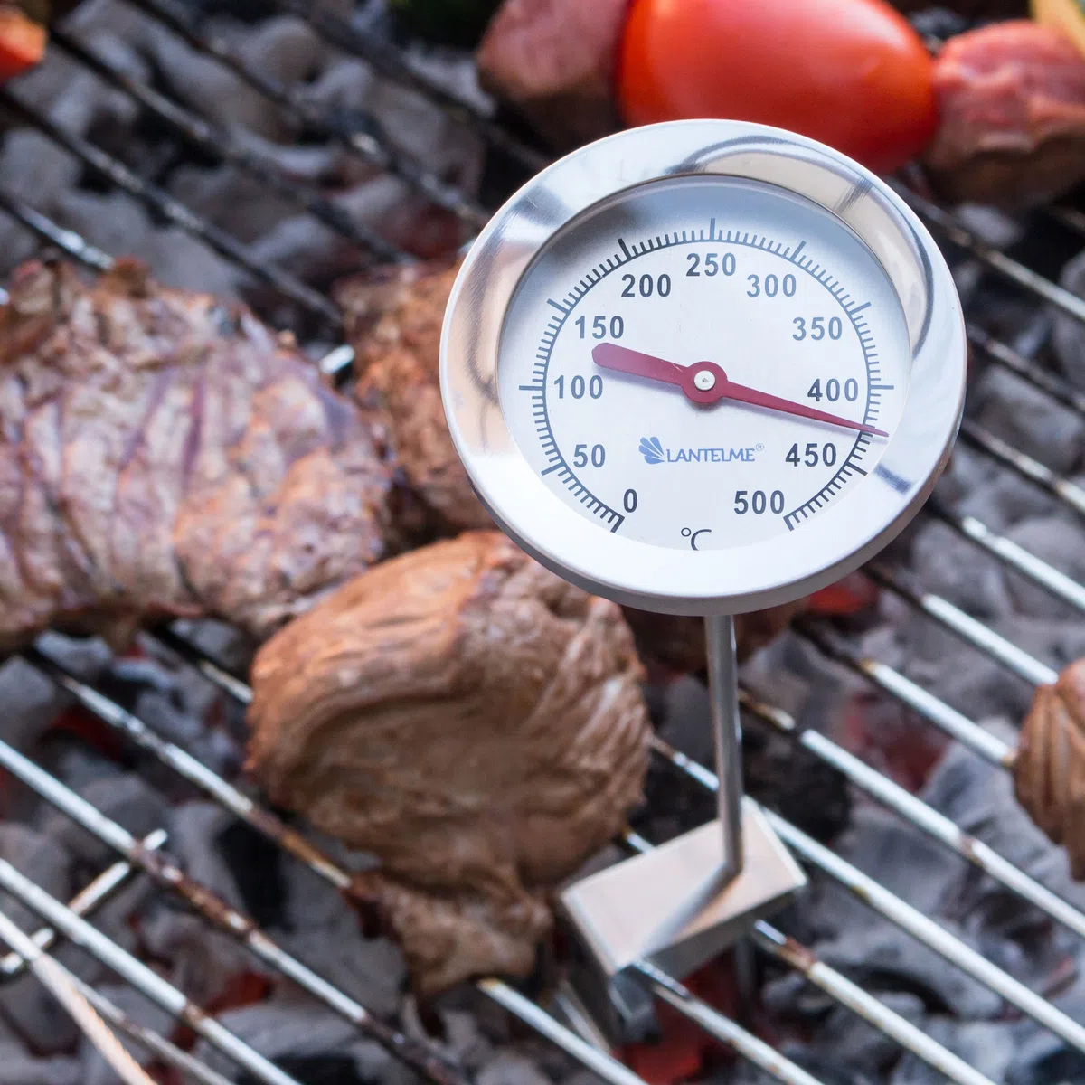 Termometro da forno in acciaio inox Ø 6,5 cm per forni a legna, pizza, grill, affumicatore e BBQ con sonda 15/30/45 cm e cono incorporato